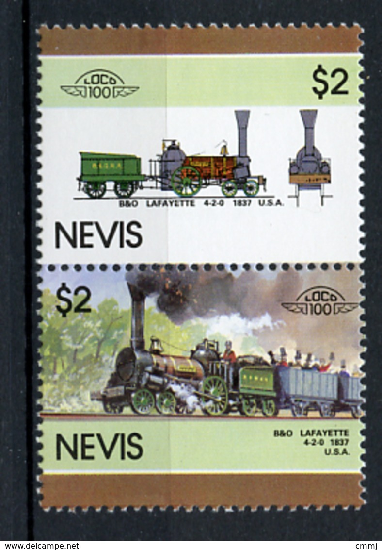 TRAINS - 1986 -  NEVIS  - Mi. Nr. 426/27 -  NH -  (UP.70.40) - St.Kitts E Nevis ( 1983-...)