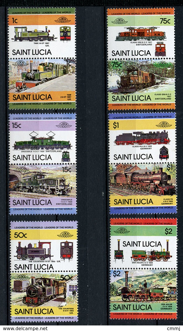 TRAINS - 1984 -  SAINT LUCIA - Mi. Nr. 672/79 -  NH -  (UP.70.41) - St.Lucia (1979-...)