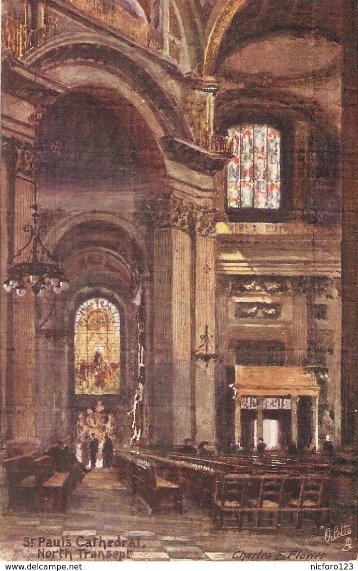 "Charles E.Flower. London. St. Paul Thedral. North Transept"  Tuck Oilette Postard # 7940 - Tuck, Raphael