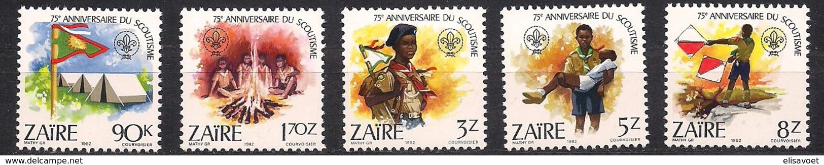 Zaire 1982 OCBn°  1164-1168  *** MNH Cote 12,50 Euro Scoutisme - Neufs
