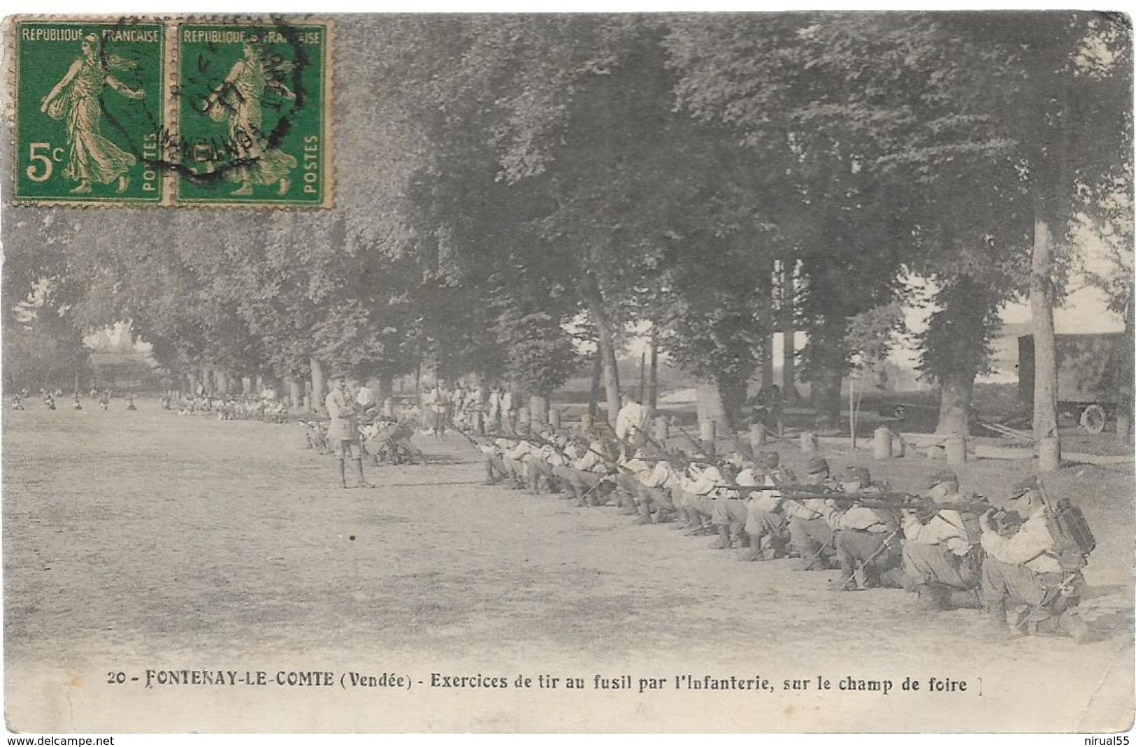 Vendée 85 FONTENAY LE COMTE Exercices De Tir Au Fusil Par L'infanterie Sur Le Champ De Foire Militaria ..G - Fontenay Le Comte