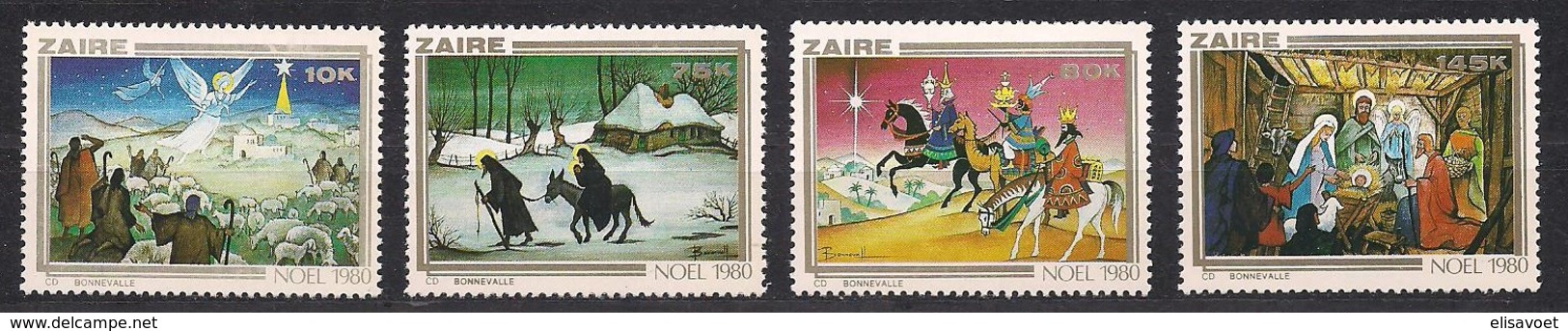 Zaire 1980 OCBn°  1071 - 1074*** MNH Cote 4,00 Euro Kerstmis - Neufs