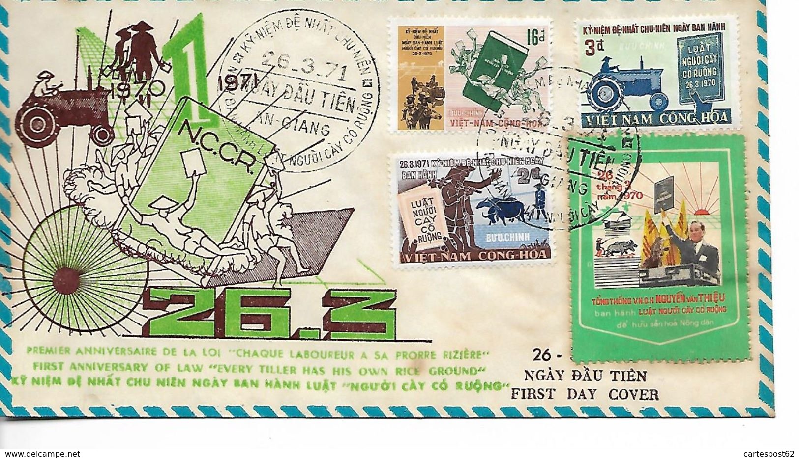 Enveloppe 1er Jour, First Day Cover Viet-Nam 26 Mars 1971. - Viêt-Nam