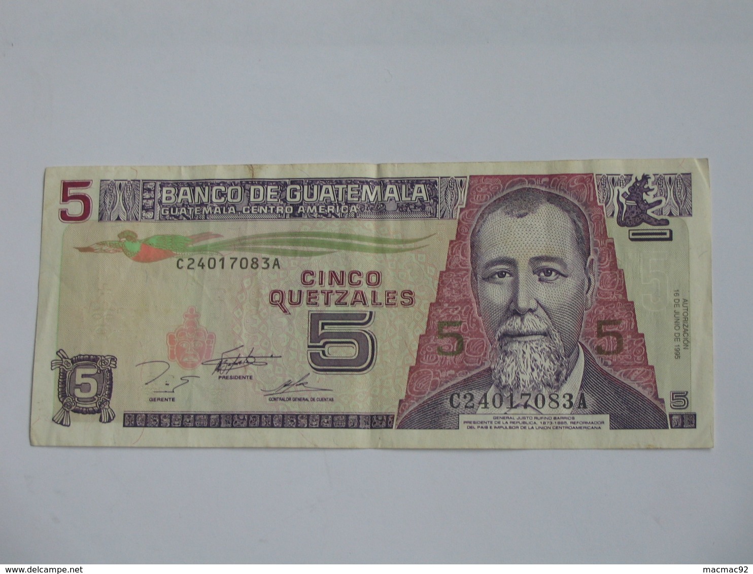 5 Cinco Quetzales 1995 - Banco De Guatemala   **** EN ACHAT IMMEDIAT **** - Guatemala