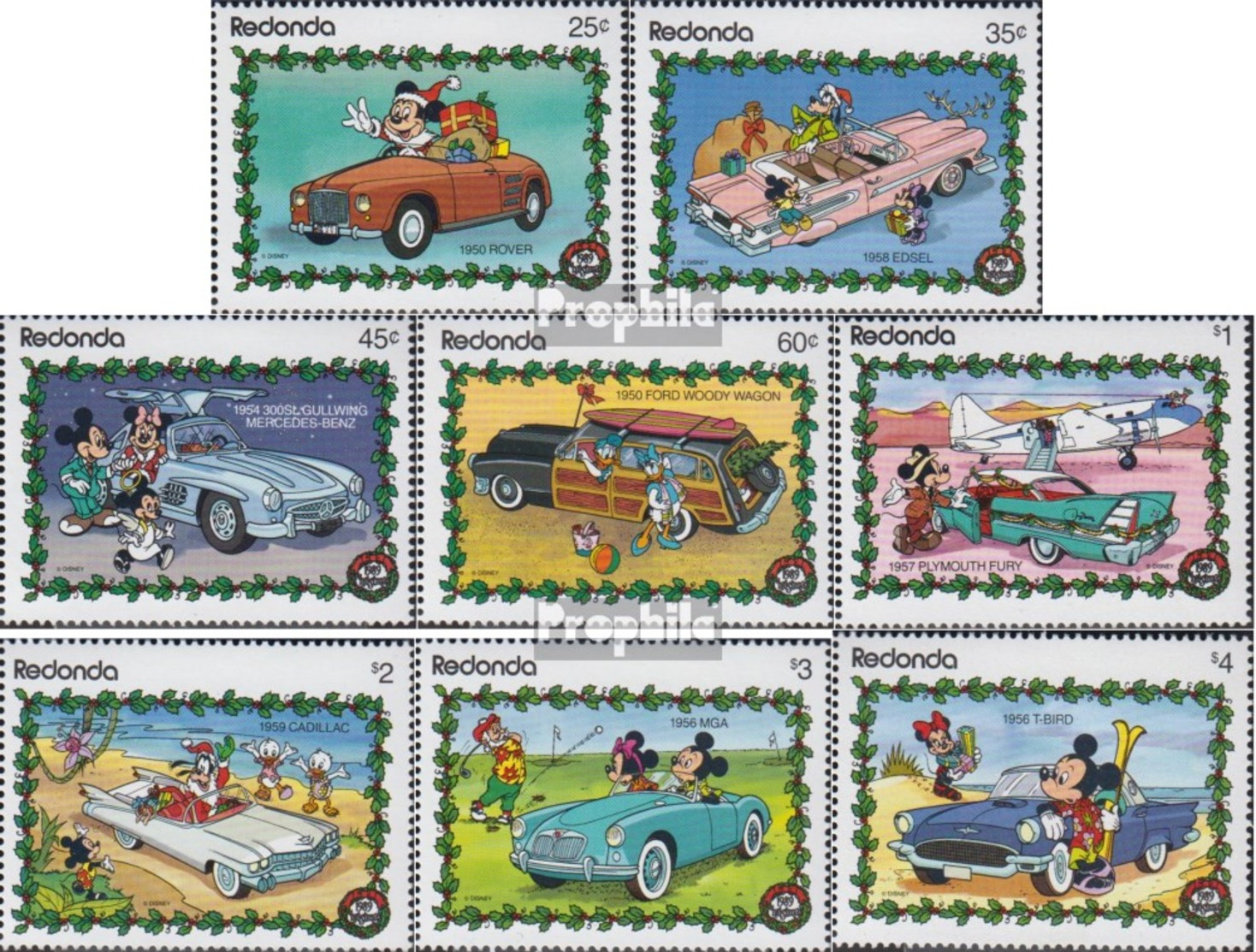 Redonda 323-330 (completa Edizione) MNH 1989 Walt-Disney-Cifre In Cars - Antigua E Barbuda (1981-...)