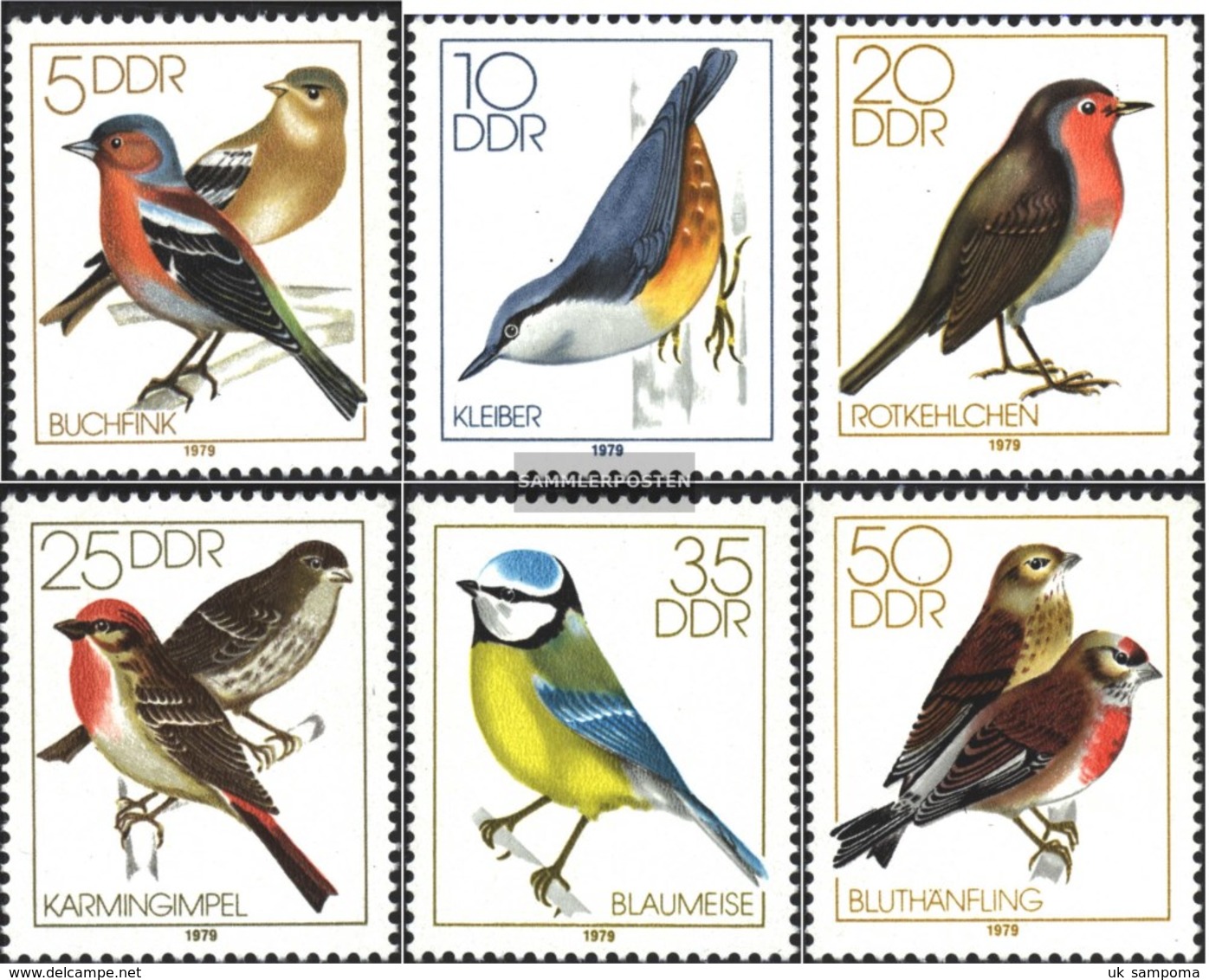 DDR 2388-2393 (complete.issue) Unmounted Mint / Never Hinged 1979 Songbirds - Unused Stamps