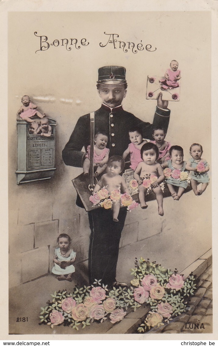 Baby's, Bébés, Distributed By The Postman, "Bonne Année". (pk43926) - Cartes Humoristiques