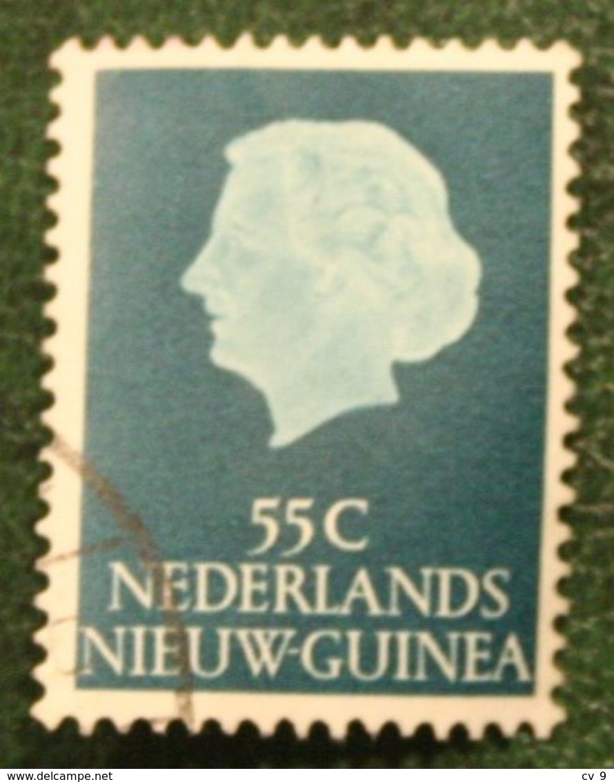 55 Ct Koningin Juliana NVPH 34 1954 Gestempeld Used NIEUW GUINEA NIEDERLANDISCH NEUGUINEA NETHERLANDS NEW GUINEA - Nueva Guinea Holandesa