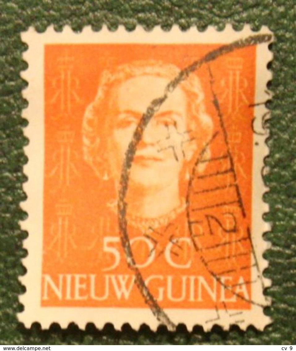 Kon. Juliana En Face 50 Ct NVPH 16 1950-52 Gestempeld Used NIEUW GUINEA NIEDERLANDISCH NEUGUINEA NETHERLANDS NEW GUINEA - Niederländisch-Neuguinea