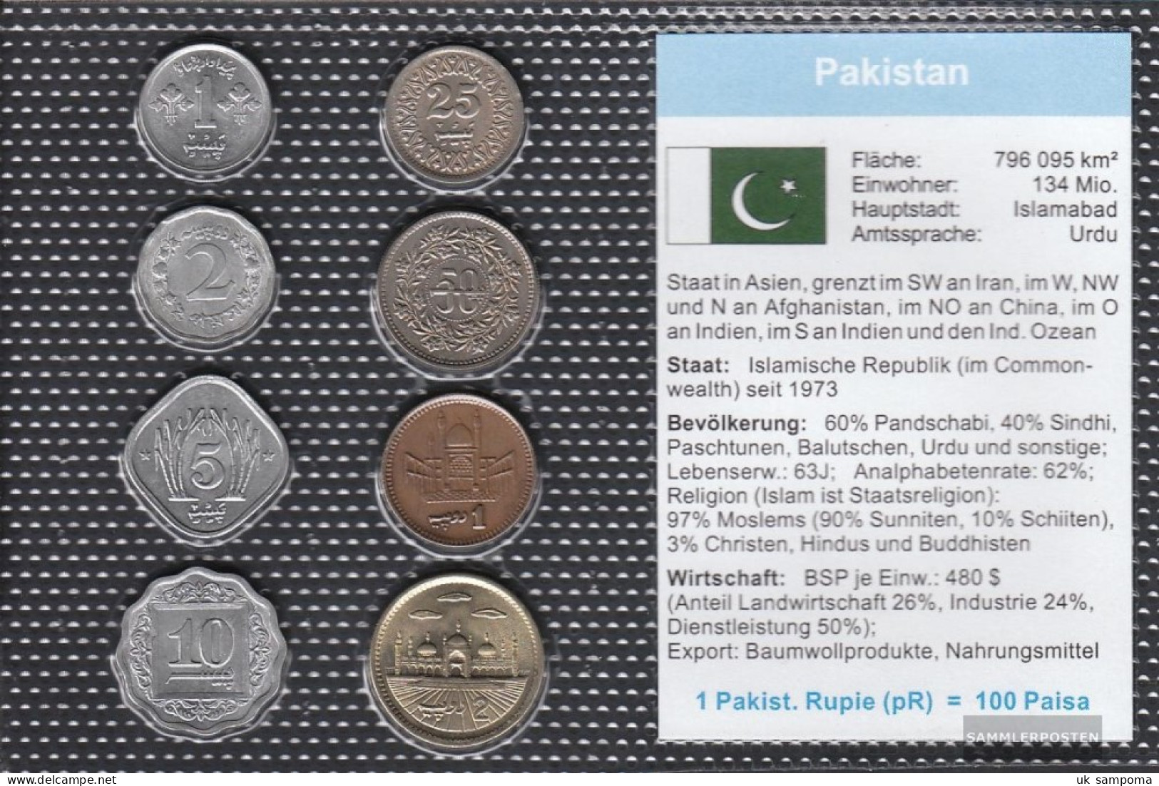 Pakistan Stgl./unzirkuliert Kursmünzen Stgl./unzirkuliert 1967-2005 1 Paisa Until 2 Rupien - Pakistán