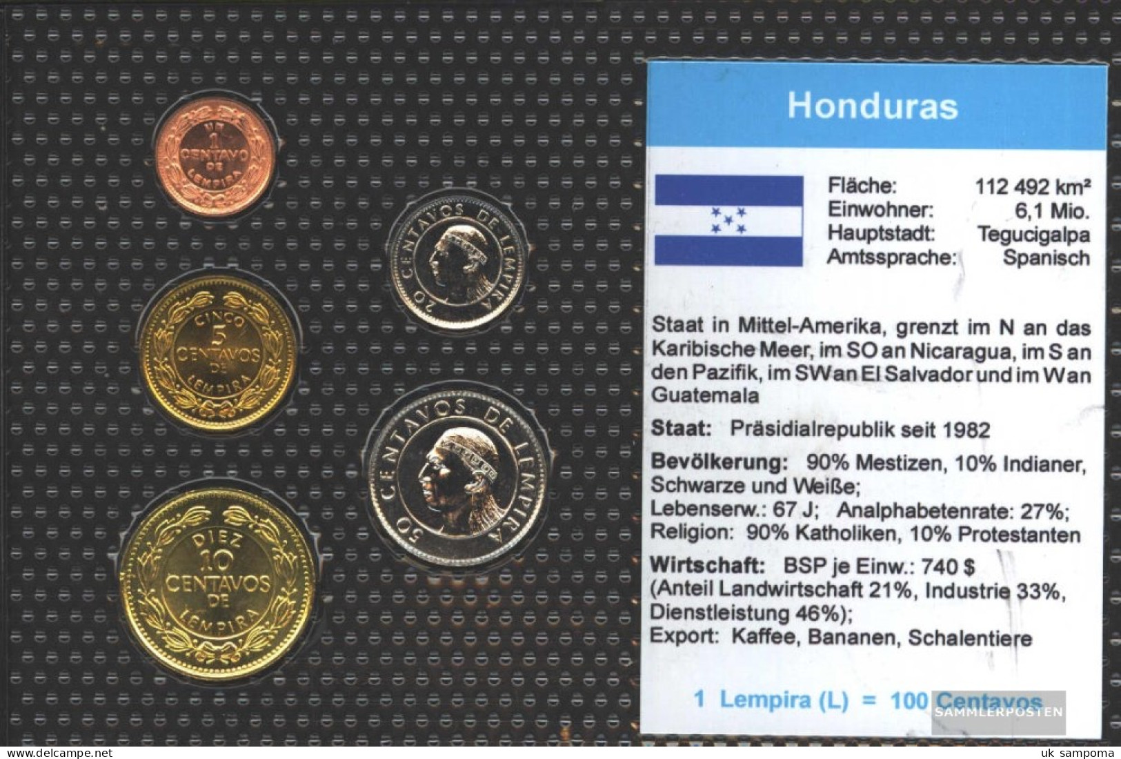 Honduras Stgl./unzirkuliert Kursmünzen Stgl./unzirkuliert 1991-1996 1 Centavo Until 50 Centavos - Honduras
