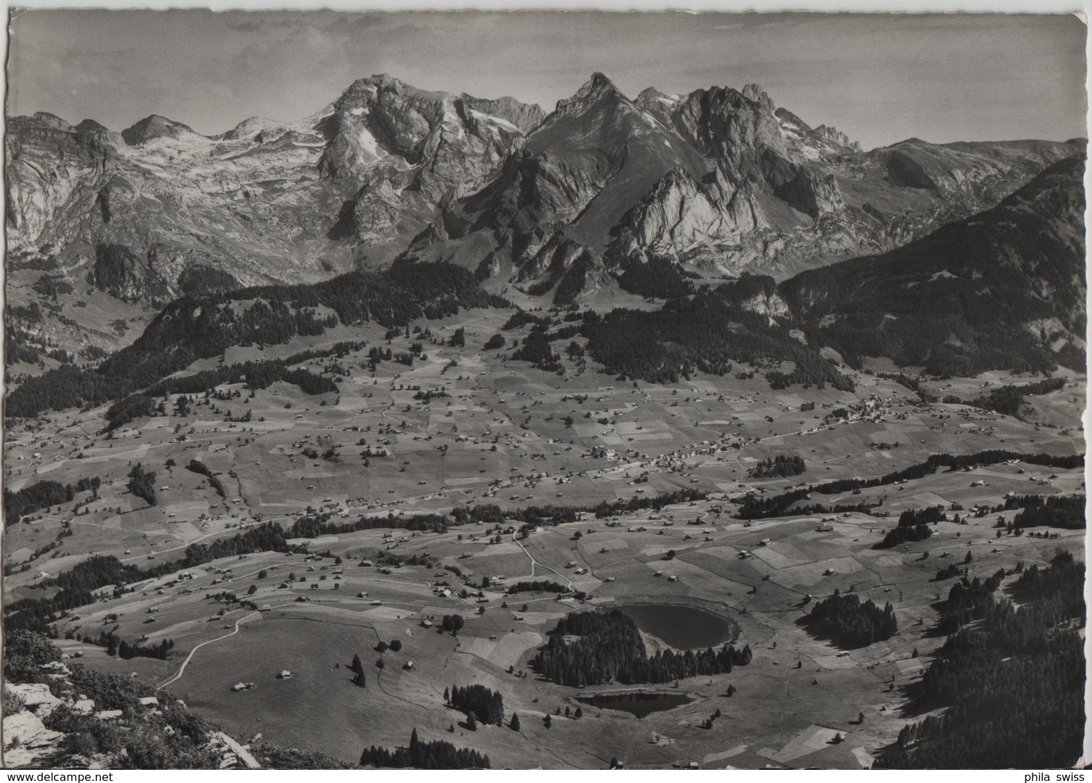 Blick Vom Käserrugg (Obertoggenburg) Auf Schwendi Und Schwendiseen, Wildhaus Und Säntismassiv - Photo: Gross - Wil