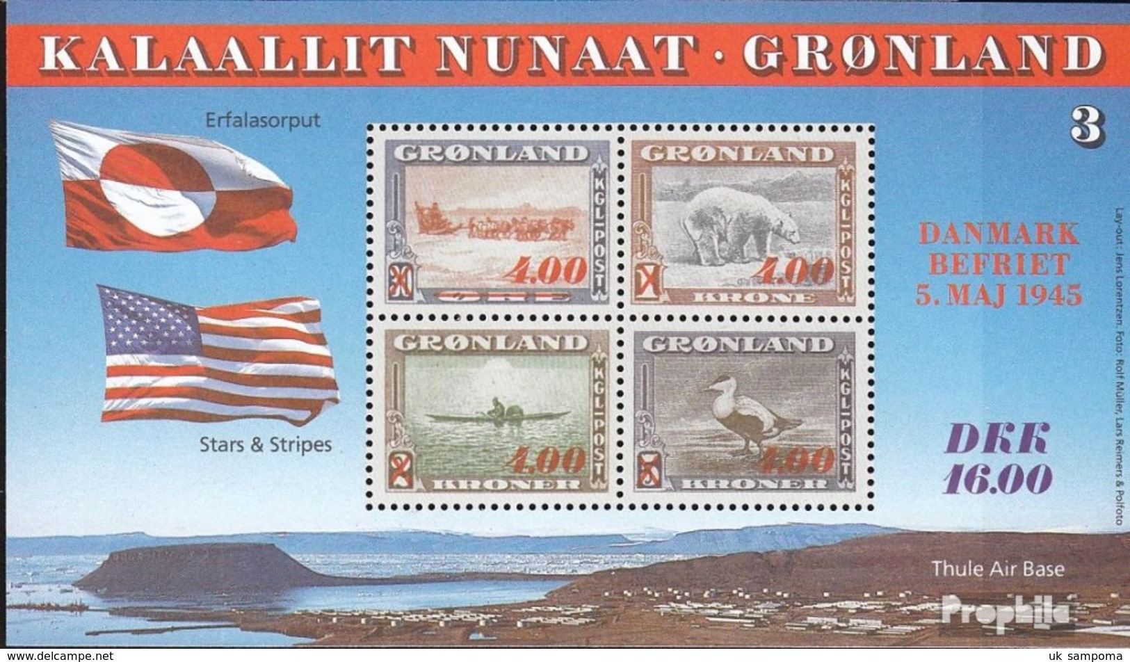 Denmark - Greenland Block8 Unmounted Mint / Never Hinged 1995 War - Blocks & Kleinbögen