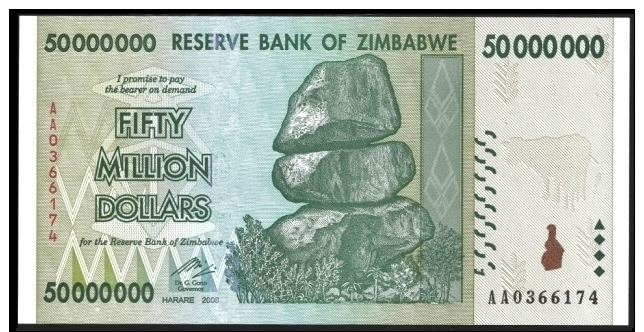 Zimbabwe 50 Million DOLLARS 2008 P 79 UNC  ( Zimbabue  ) - Zimbabwe