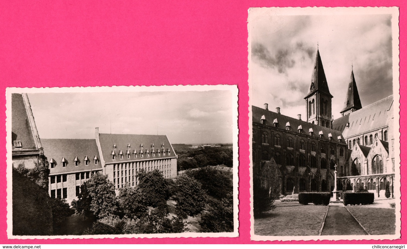 6 Cartes Photo - Maredsous - Eglise - Vue Intérieure Et Extérieure - Cour - PHOTO SERGYSELS - Anhée