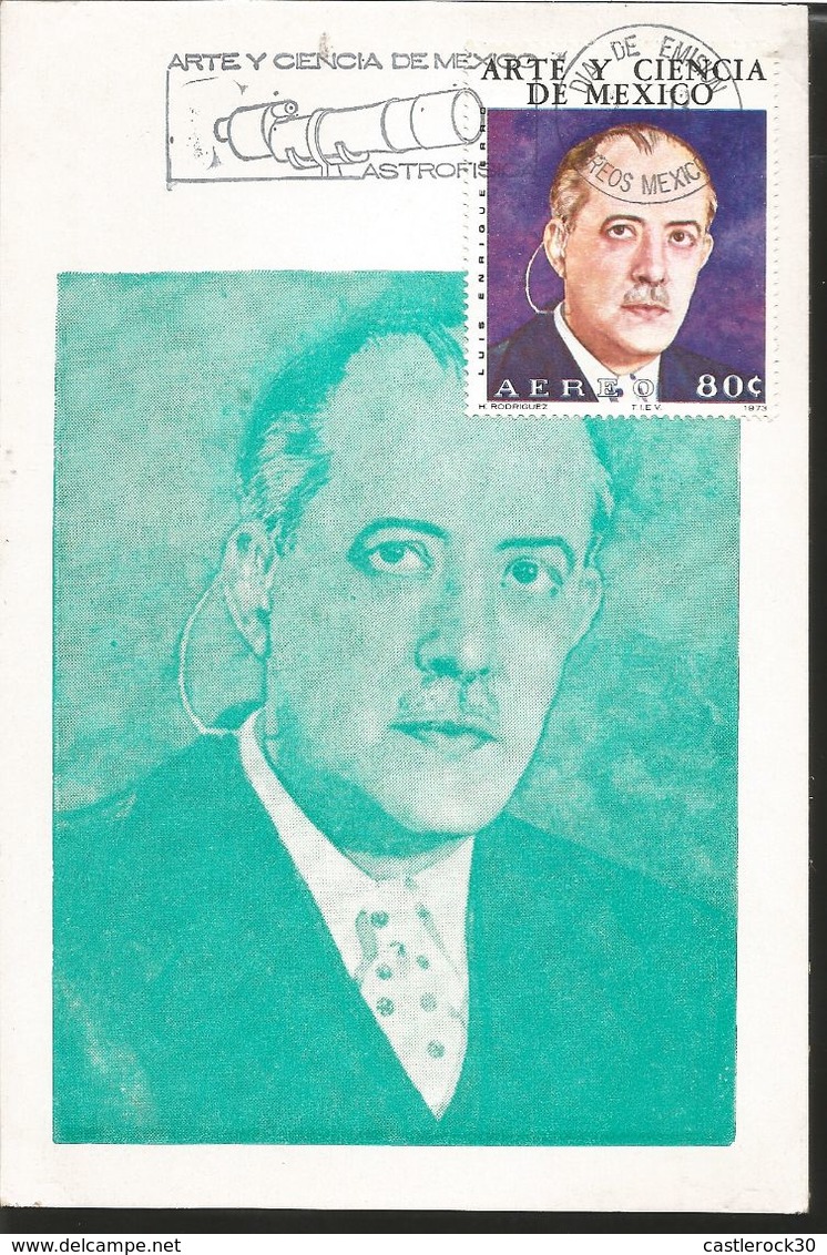 J) 1973 MEXICO, ART AND SCIENCE OF MEXICO, ASTROPHYSICS, LUIS ENRIQUE ERRO, GUTEMBERG POSTCARD - Mexiko