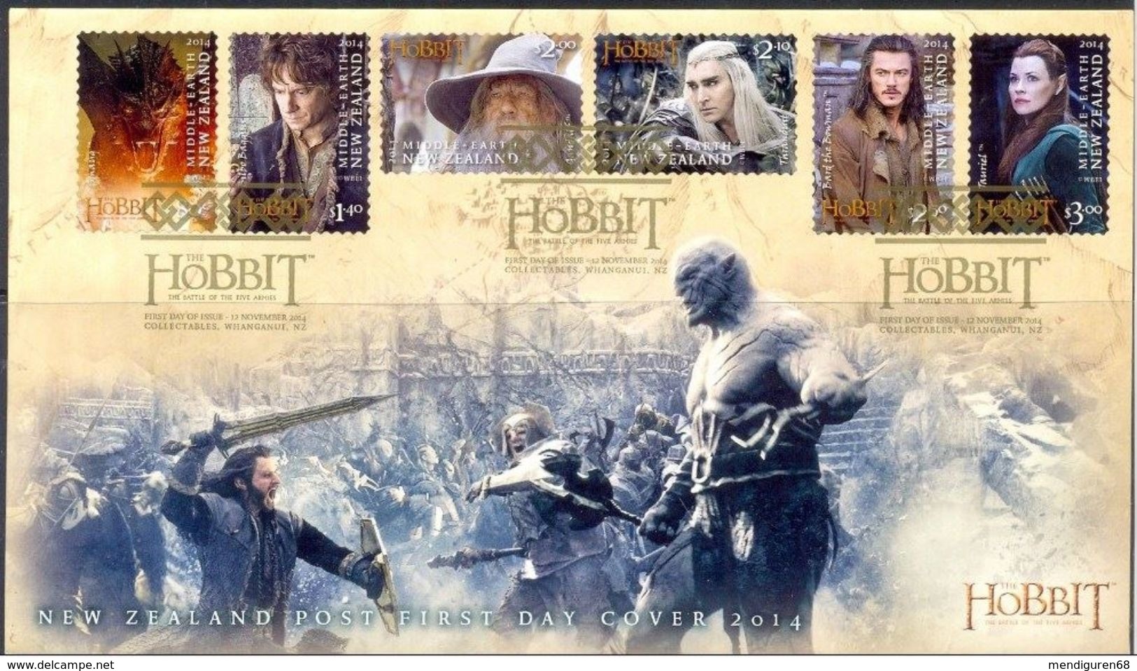 NEUSEELAND NOUVELLE ZÉLANDE NUEVA ZELANDA NEW ZEALAND 2014 FROM FILM THE HOBBIT FDC - FDC