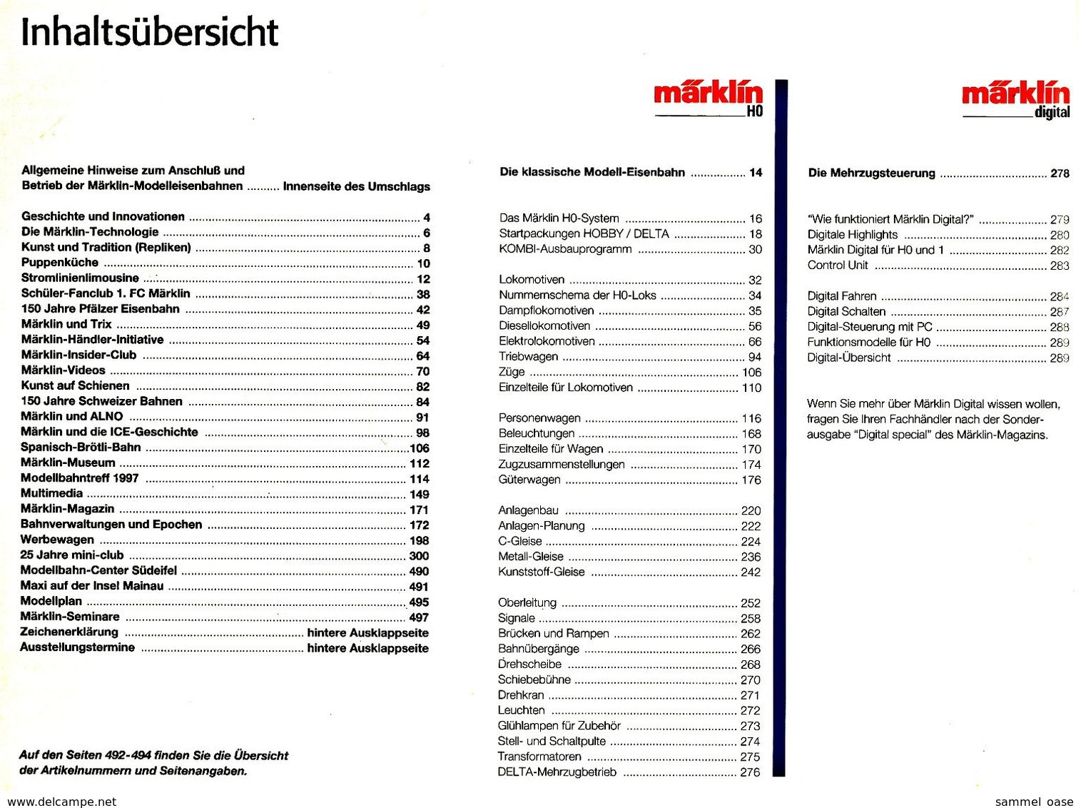 Märklin Katalog Gesammtprogramm 1997/98 DI  -  496 Seiten - German