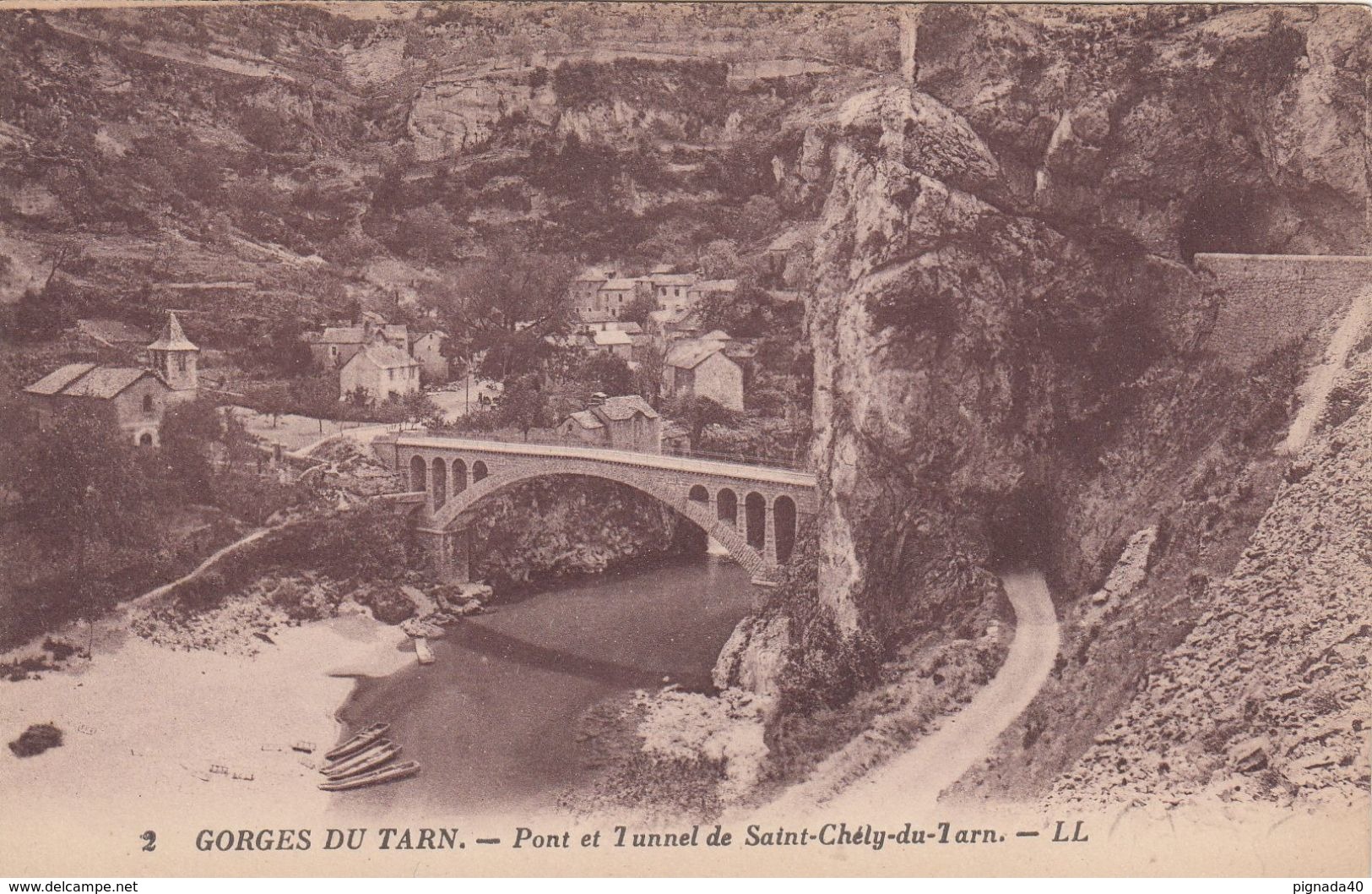 Cp , 48 , GORGES DU TARN , Pont Et Tunnel De Saint-Chély-du-Tarn - Gorges Du Tarn