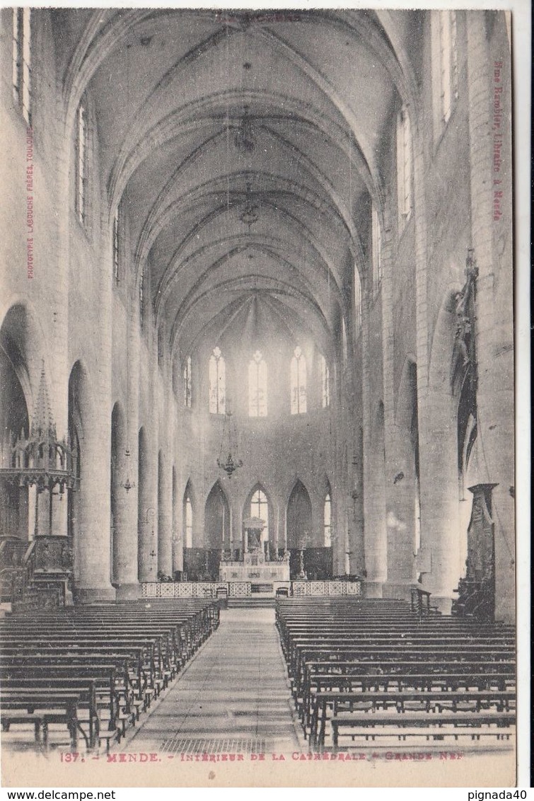 Cp , 48 , MENDE , Intérieur De La Cathédrale , Grande Nef - Mende