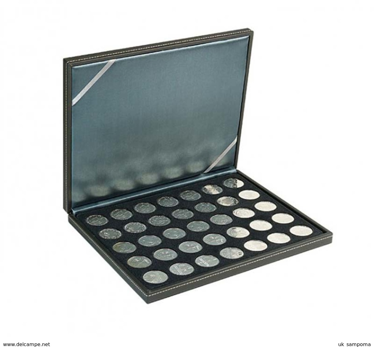 Lindner 2364-2111CE NERA M Coin Case With A Black Insert With 35 Ound Compartments. Suitable For Coins With Ø Of 32,5 M - Supplies And Equipment