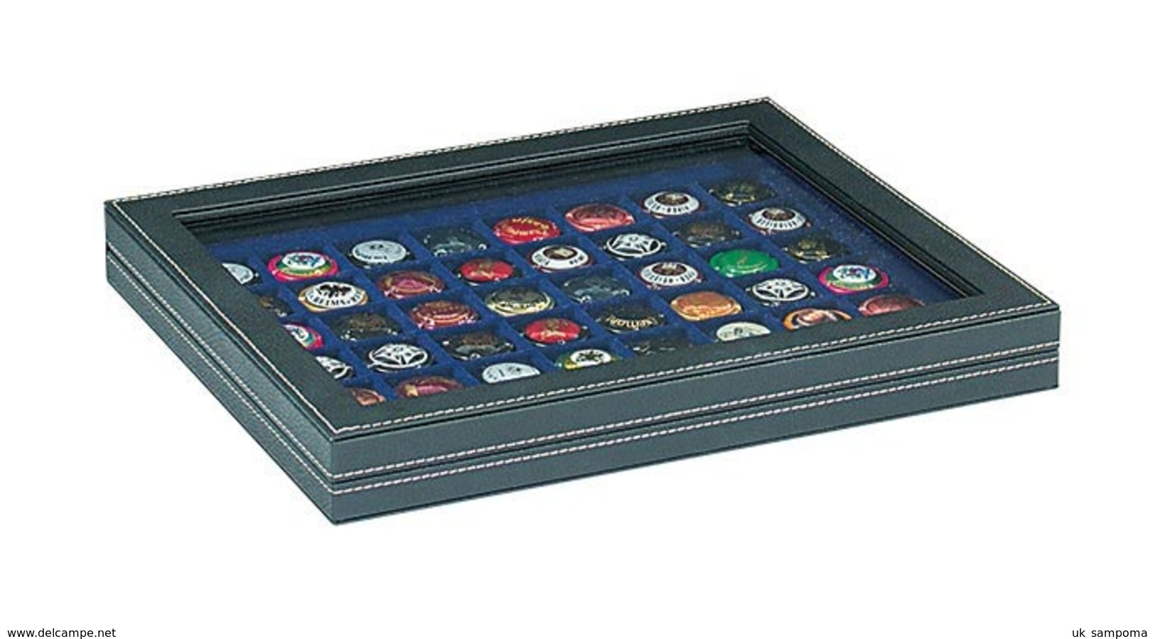 Lindner 2367-2148ME NERA M PLUS Coin Case With A Dark Blue Insert With 48 Square Compartments. Suitable For Coins Or Coi - Supplies And Equipment