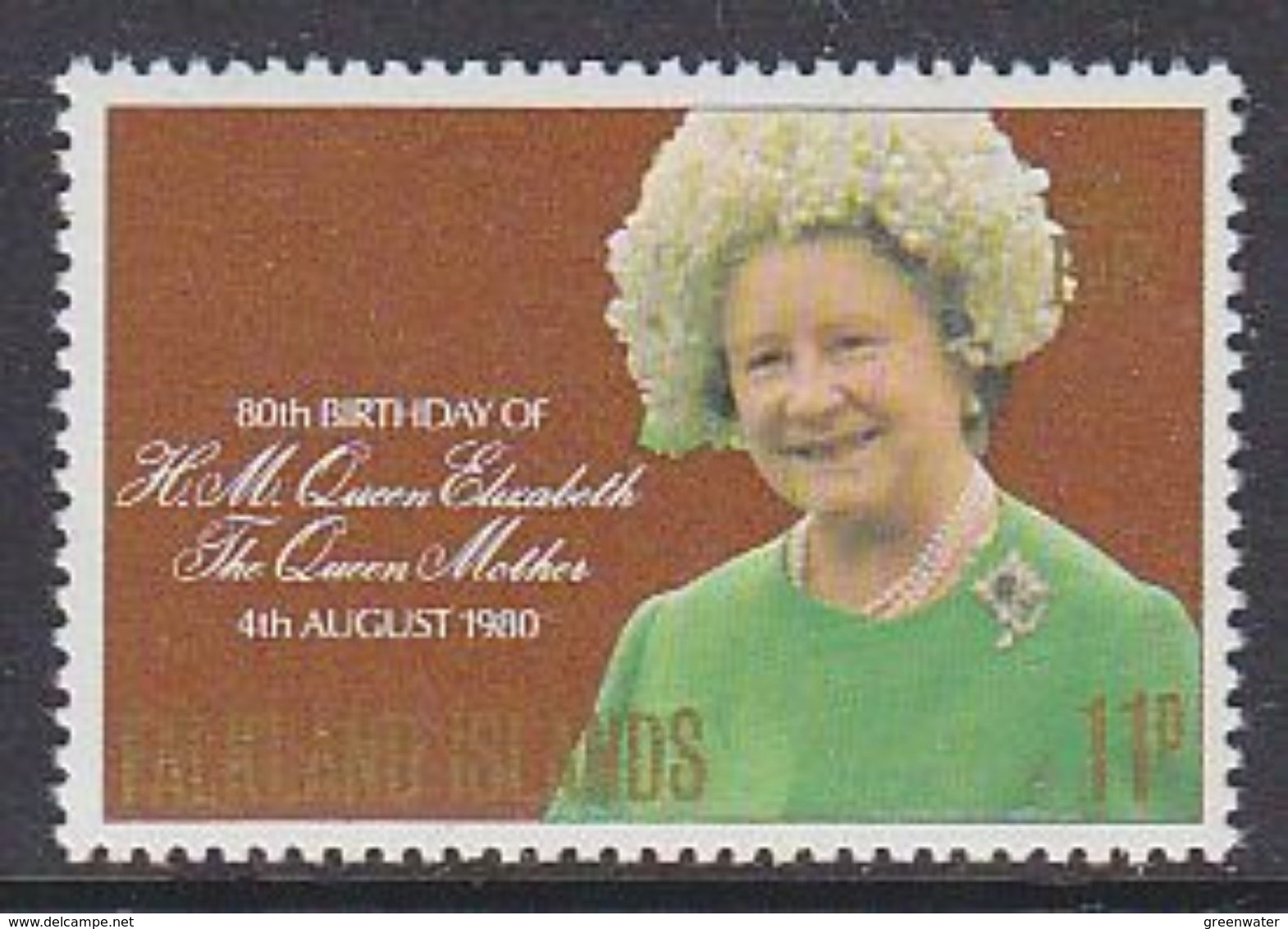 Falkland Islands 1980 80th Birthday Queen Mother 1v ** Mnh (37825) - Falkland Islands