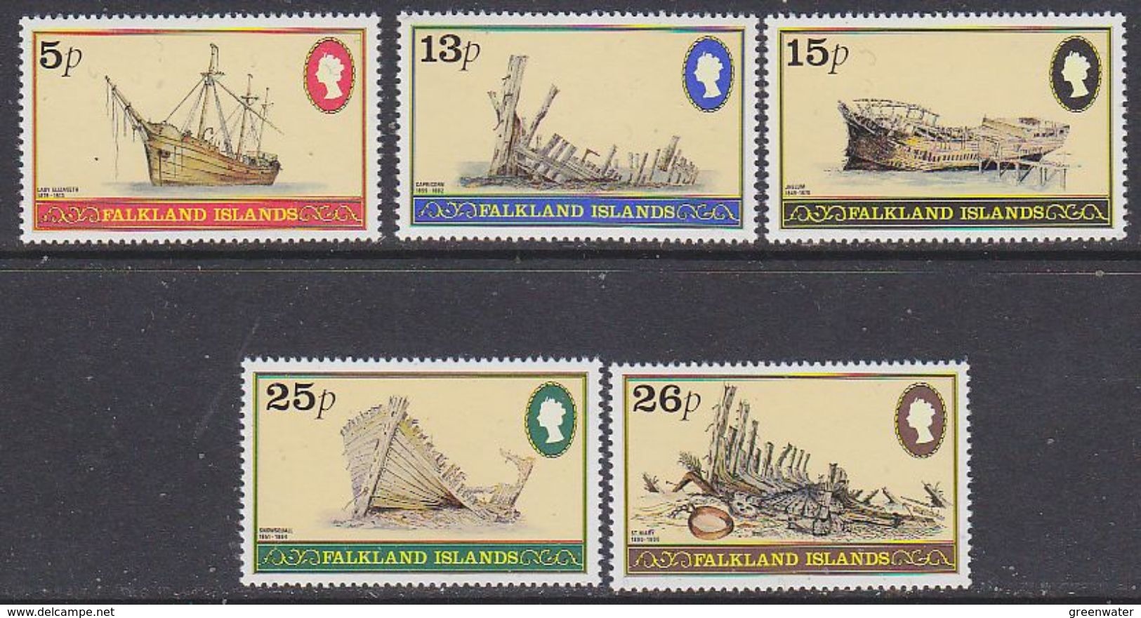 Falkland Islands 1982 Shipwrecks 5v ** Mnh (37825E) - Falklandeilanden