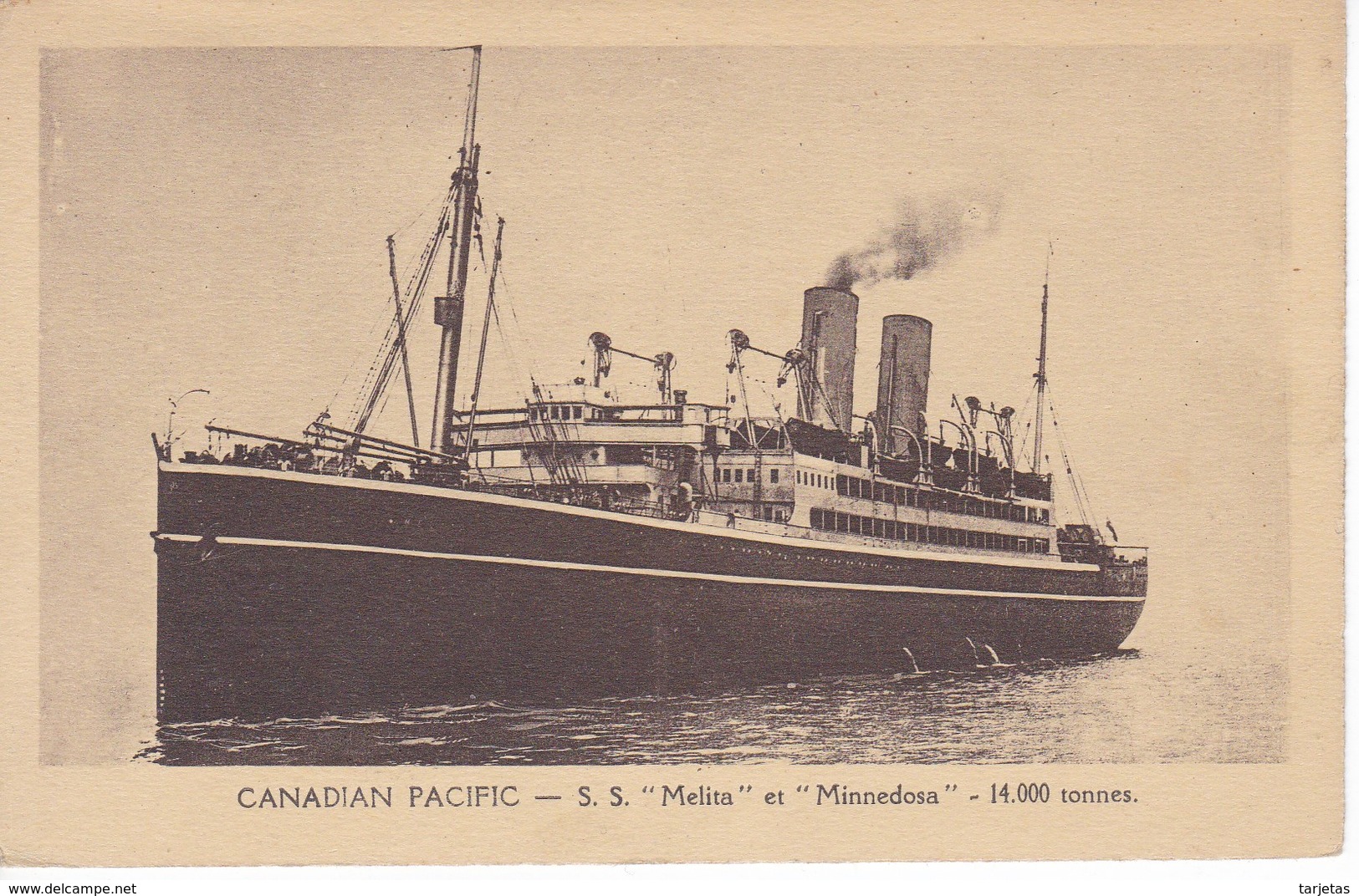 POSTAL DEL BARCO CANADIAN PACIFIC S.S. MELITA ET MINNEDOSA (BARCO-SHIP) L. DANIEL (LILLE) - Comercio