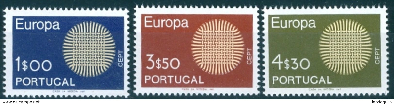 PORTUGAL #1060-2  - EUROPA  CEPT   3v -  1970 - Unused Stamps