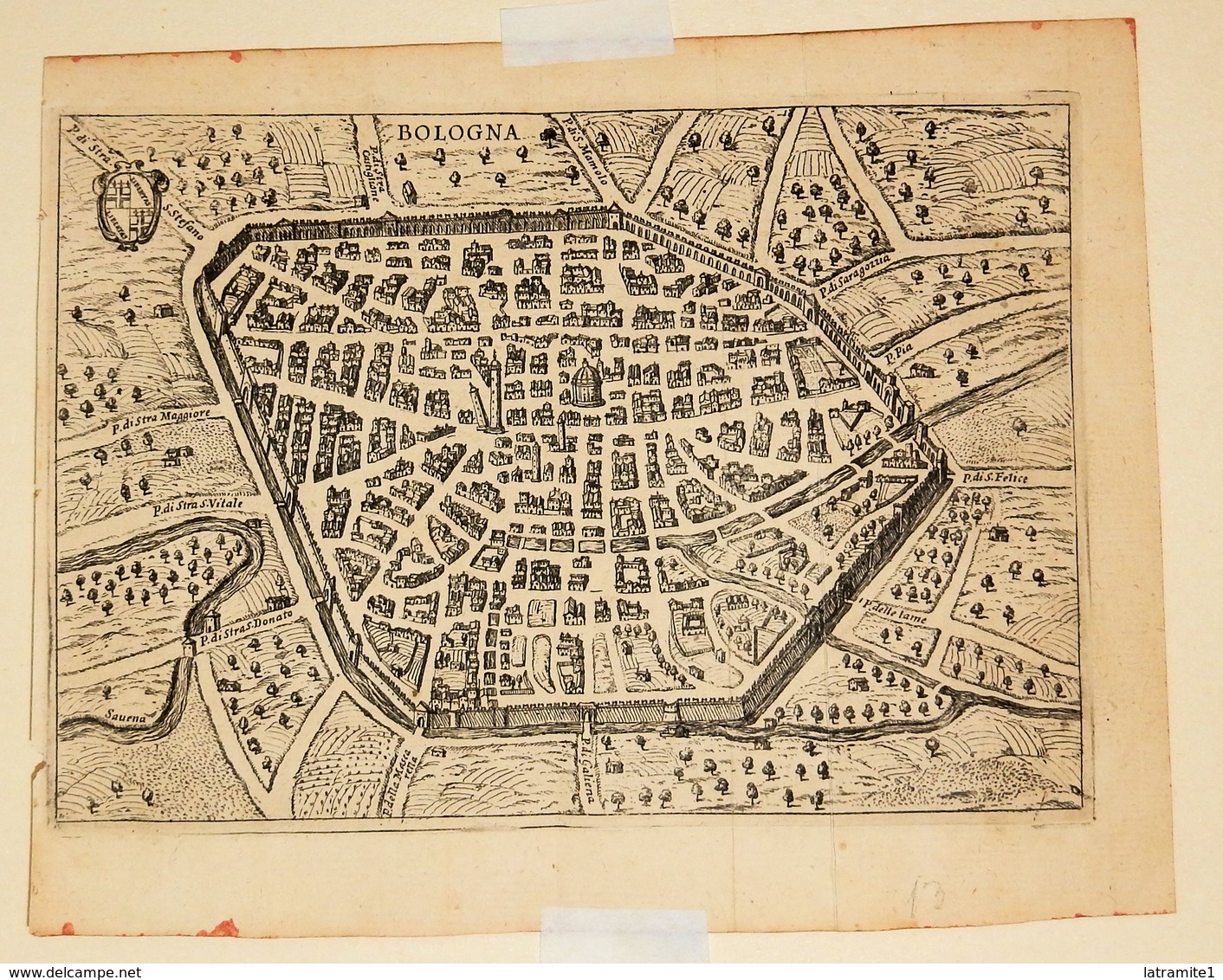 CARTA GEOGRAFICA  "BOLOGNA"  SCOTO FRANCESCO  1737 - Carte Geographique