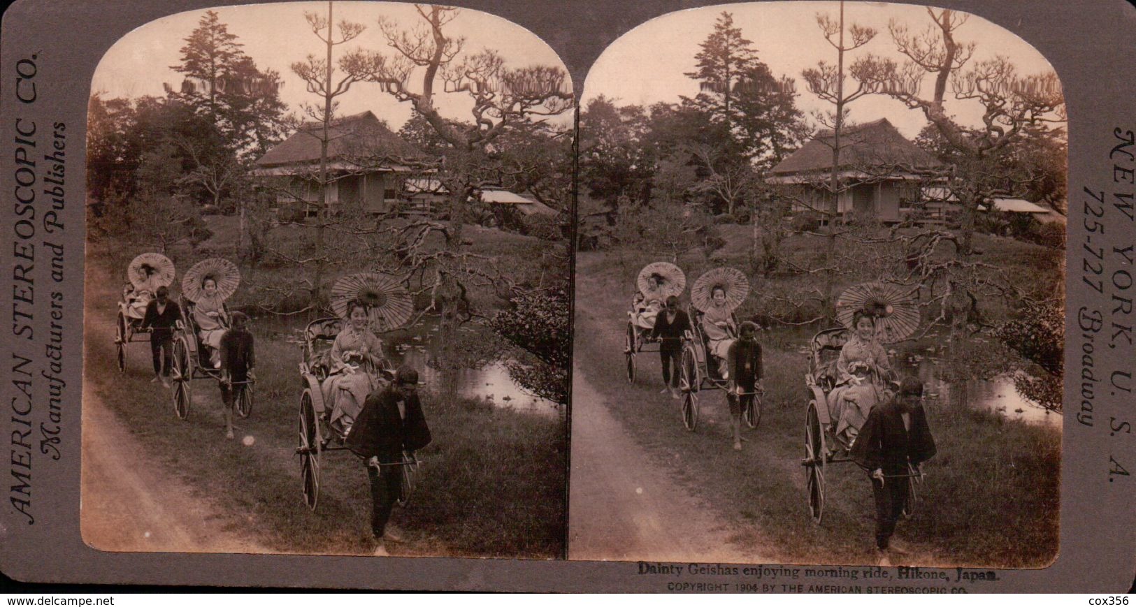 GUECHAS GOÛTANT Les DÉLICES D'une PROMENADE MATINALE HIKONE JAPON 1880/1900 ( PHOTO STEREOSCOPIC ) - Photos Stéréoscopiques