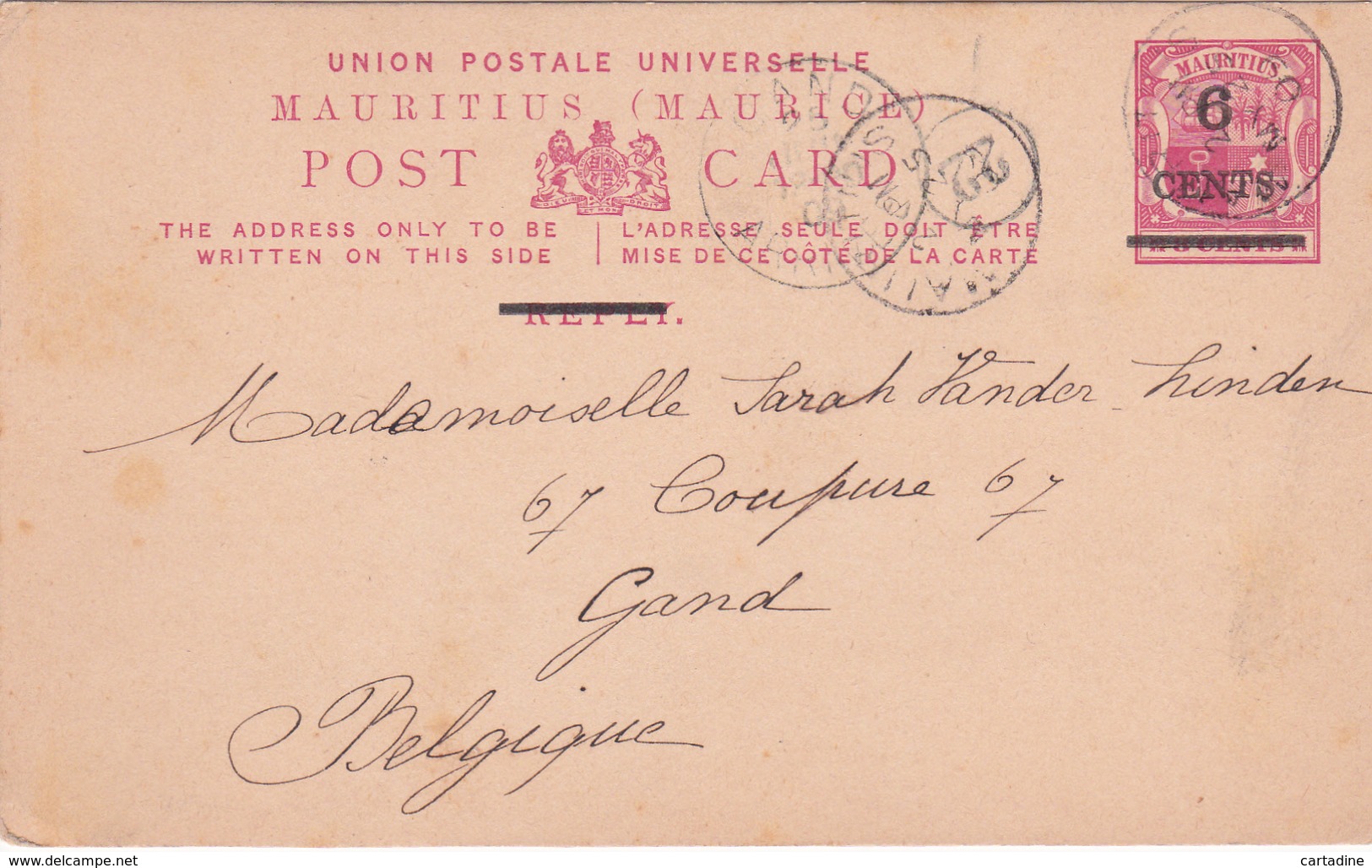 Entier Postal MAURICE / Mauritius -  1909 - Maurice (1968-...)