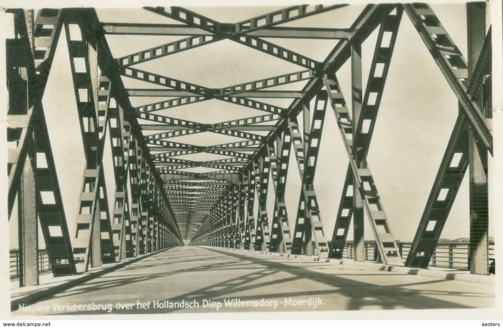 Dordrecht 1938 (Willemsdorp); Verkeersbrug Over Het Hollandsch Diep - Gelopen. (J. Van De Weg - Dordrecht) - Dordrecht