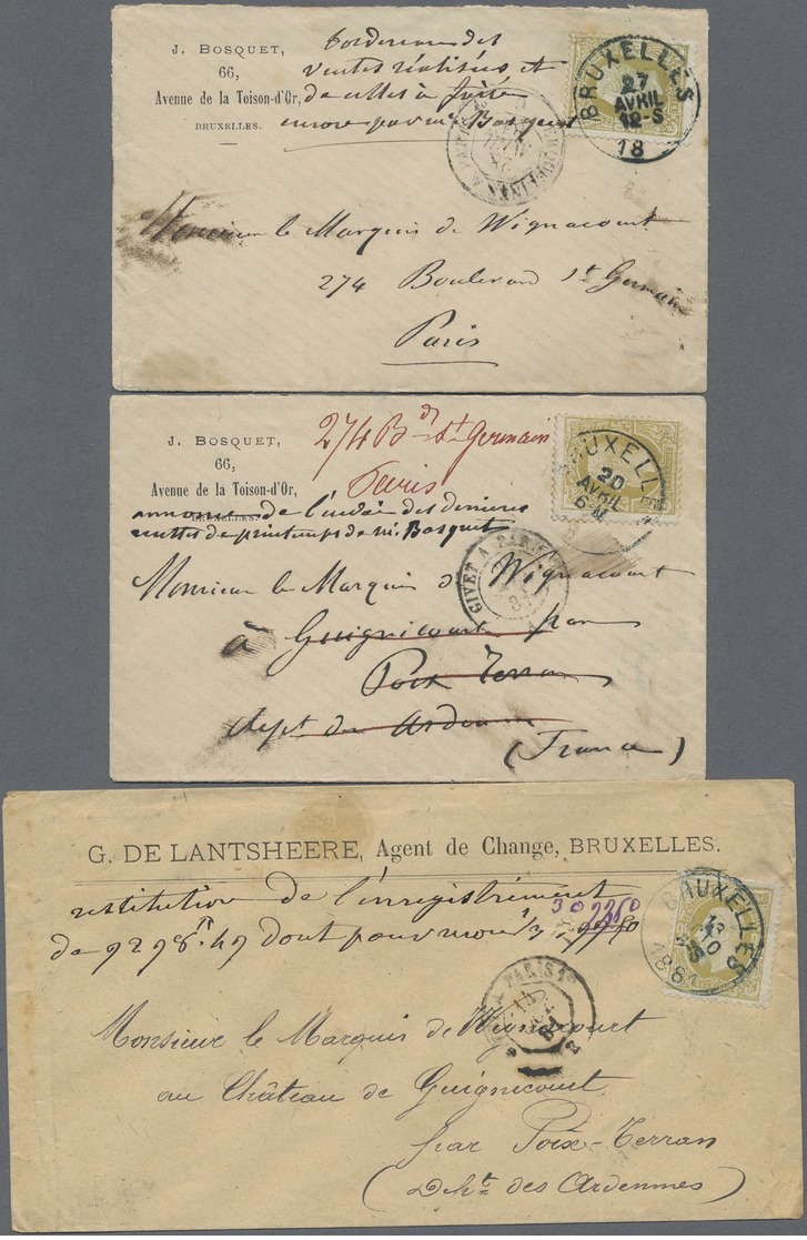 Beleg 1872-81, 6 Frankierte Briefe, Davon 5 Stueck Nach Frankreich (Michel: 27 (7), 29 (3)) - Other & Unclassified