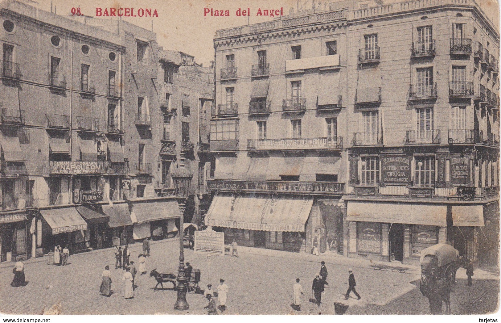 98 POSTAL DE BARCELONA DE LA PLAZA DEL ANGEL (FOTOTIPIA MADRIGUERA) - Barcelona