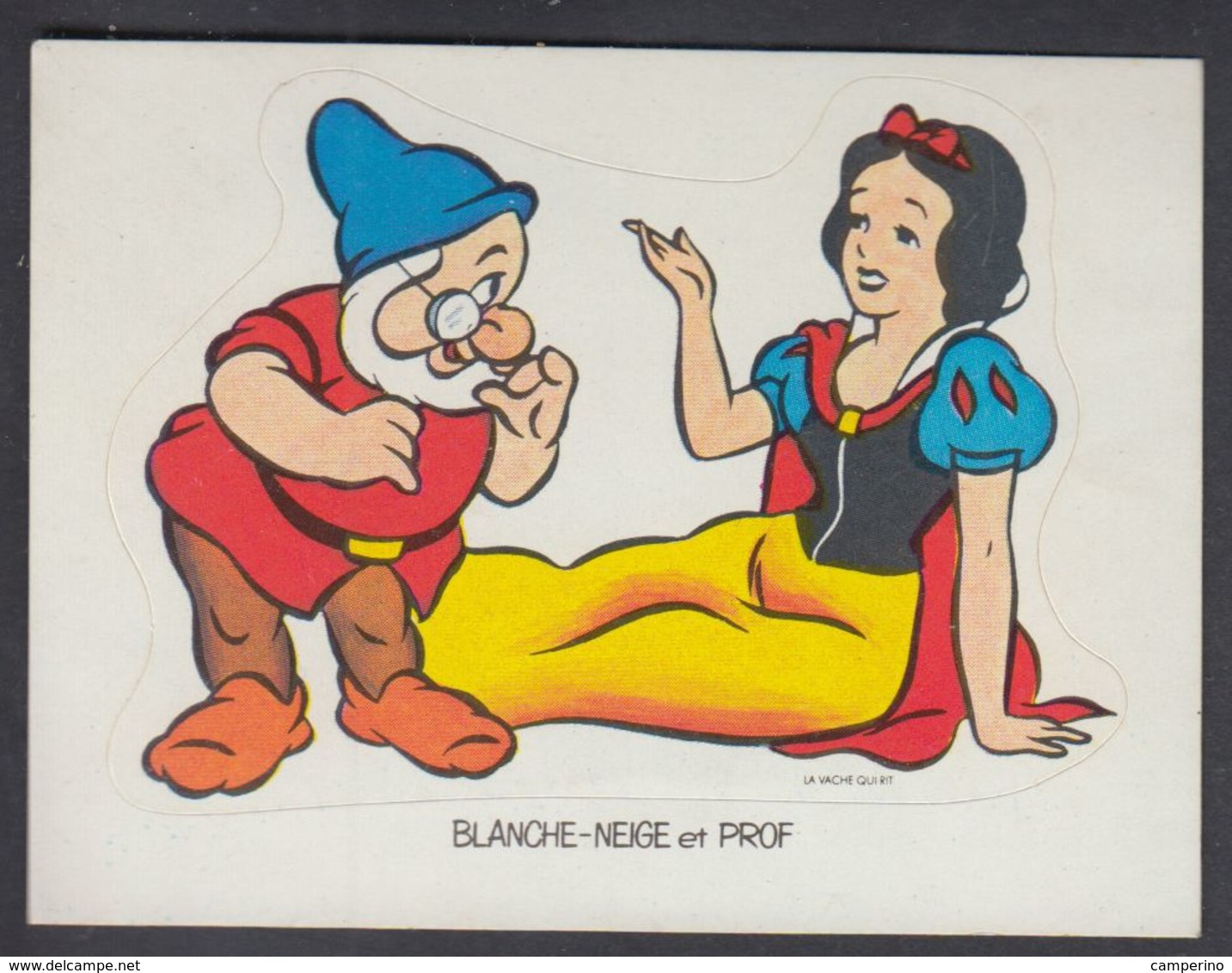 Autocollant La Vache Qui Rit Blanche Neige Et Les 7 Nains Prof 1973 Walt Disney - Autres & Non Classés