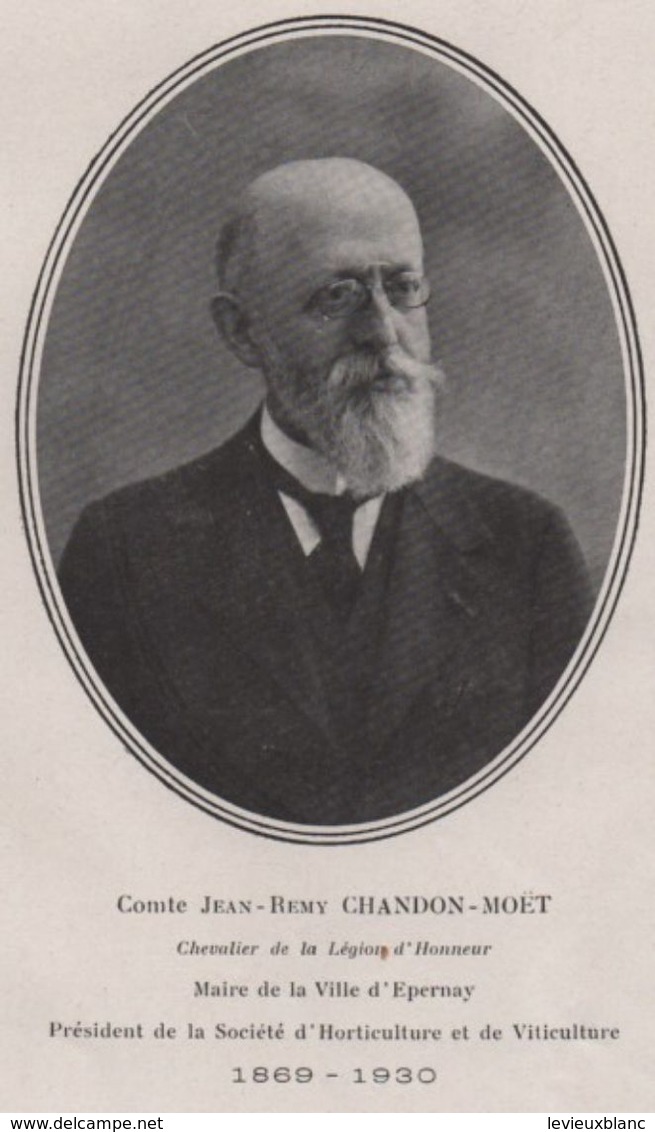 Carton De Remerciements Pour Condoléance / Comte Jean-Rémy CHANDON-MOËT/Champagne/Epernay/1930                    FPD113 - Obituary Notices