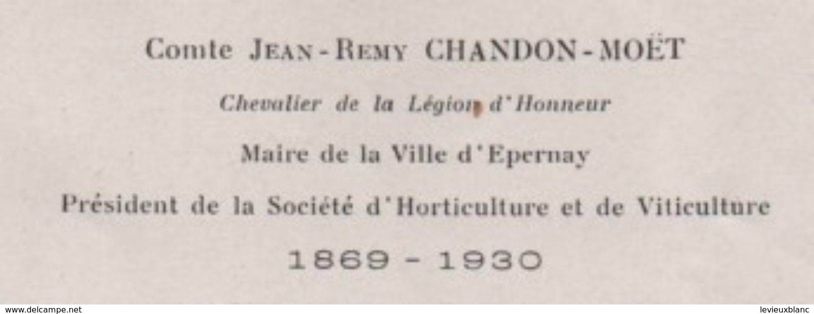 Carton De Remerciements Pour Condoléance / Comte Jean-Rémy CHANDON-MOËT/Champagne/Epernay/1930                    FPD113 - Décès
