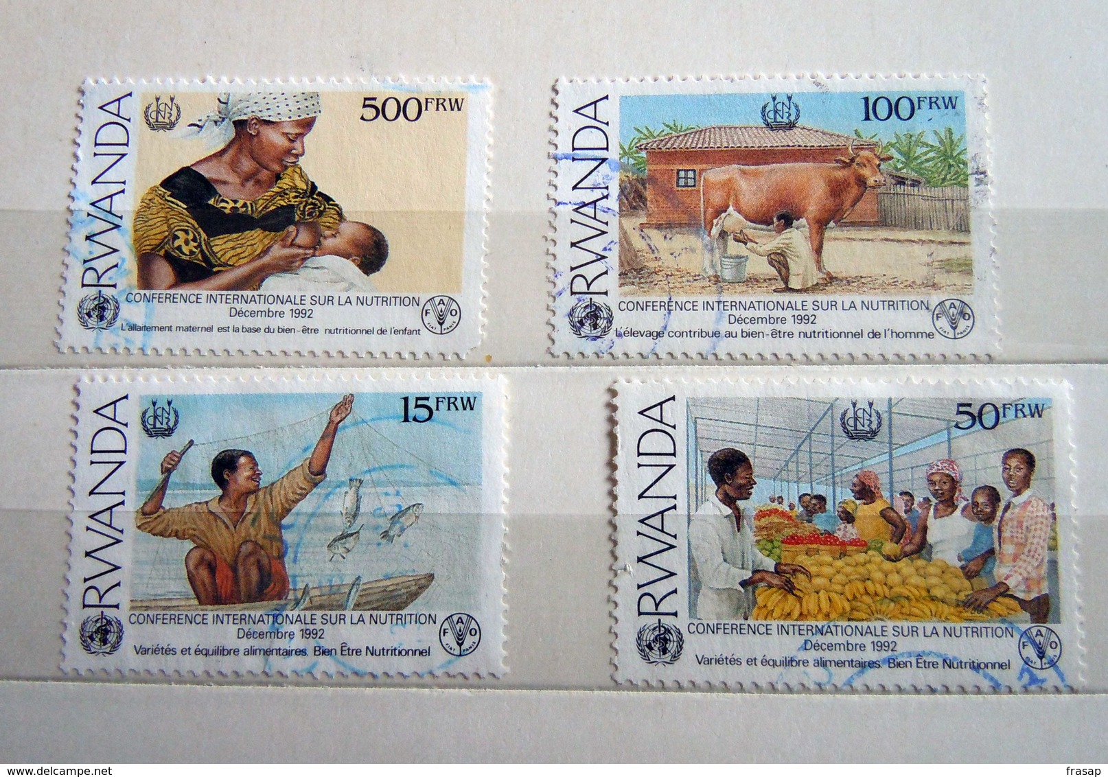 RWANDA - N°Y&T - 1316ABCD - 15-50-100-500f Multicolore - Conference De La Nutrition - USED - Used Stamps