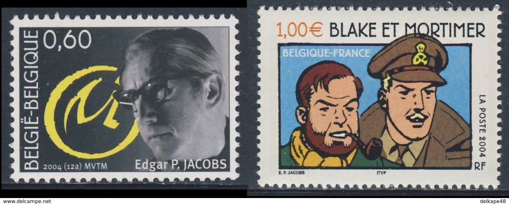 Belgie Belgique Belgium 2004 Mi 3331 + M3814 (Fr) ** E.P. Jacobs Creator Of Blake And Mortimer, Comic Strip - Bandes Dessinées