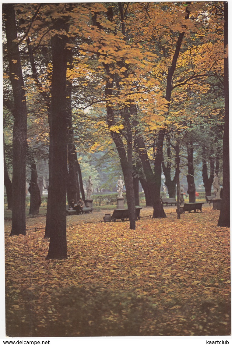 Leningrad: L'Automne Dans Le Jardin D'Eté - Autumn In The Summer Gardens (Jumbo Sized Postcard; 25 Cm X 17 Cm) - Rusland