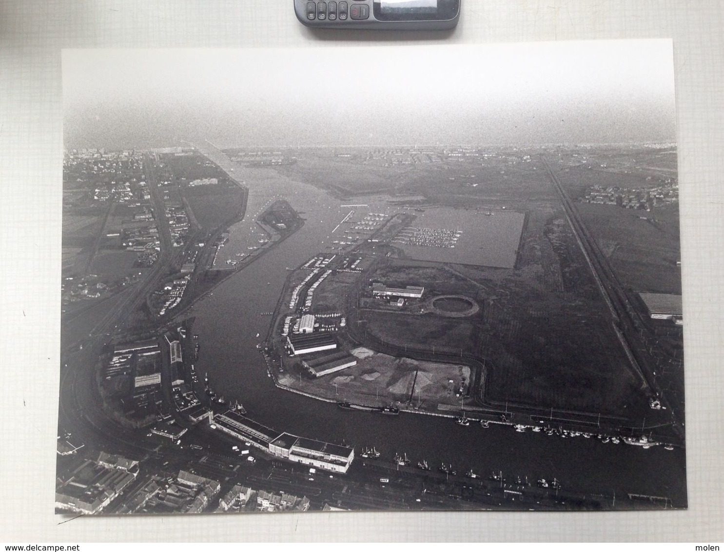 1980 HAVEN NIEUWPOORT Grote Luchtfoto 40,5x30,5cm Met Negatieven NOVUS PORTUS Heemkunde Geschiedenis FOTO Visserij R573 - Nieuwpoort