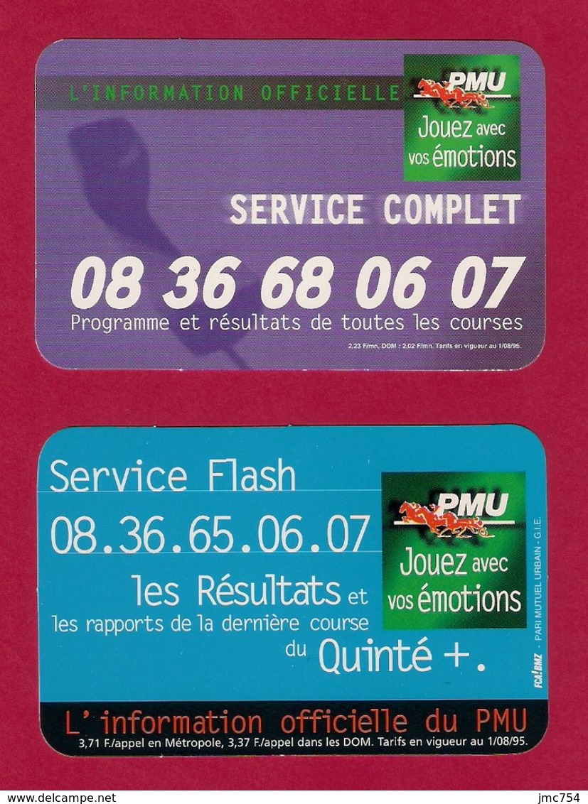 2 Cartes Publicitaires Du PMU - Other & Unclassified