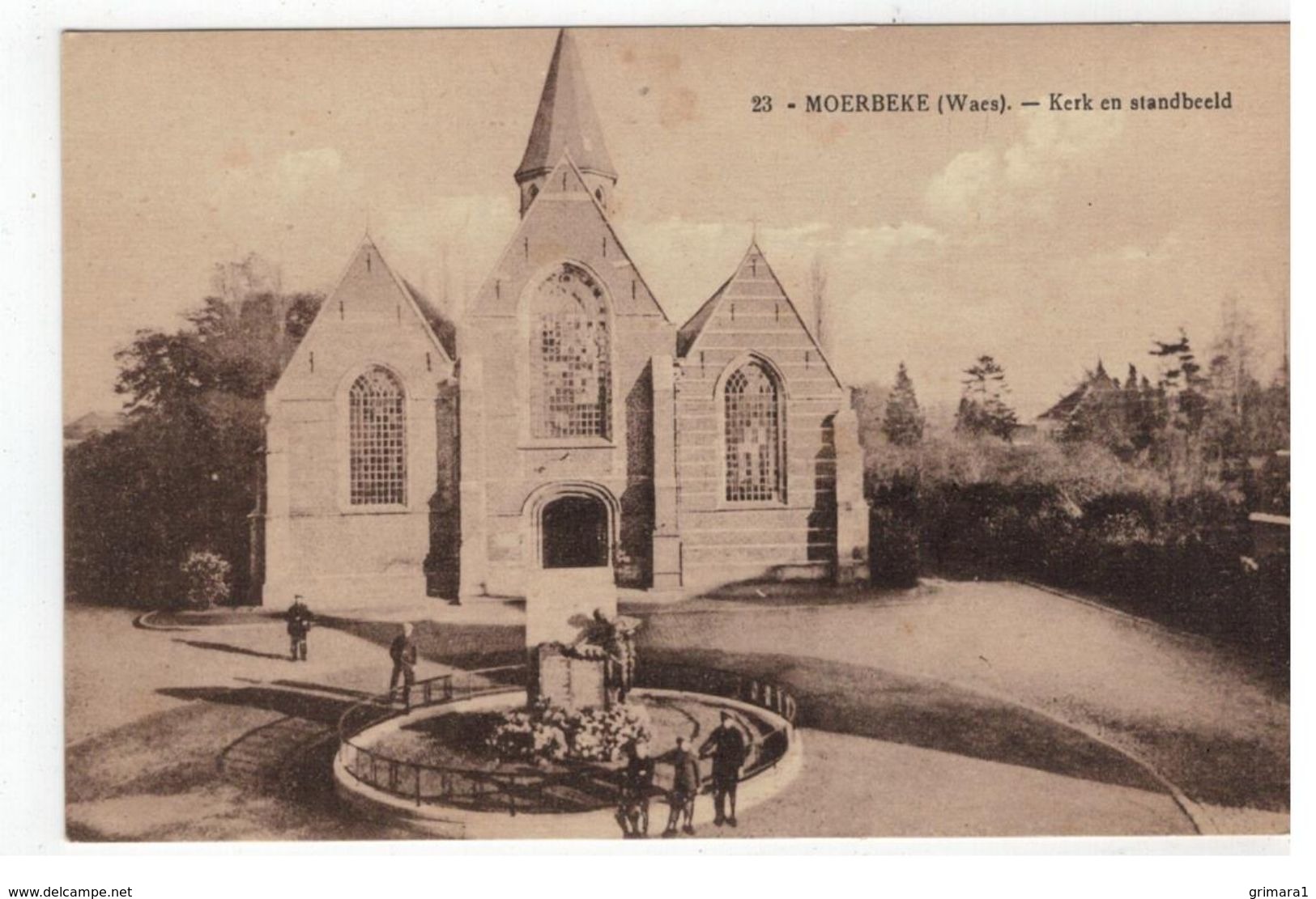 23 - MOERBEKE (Waes). - Kerk En Standbeeld - Mörbeke-Waas
