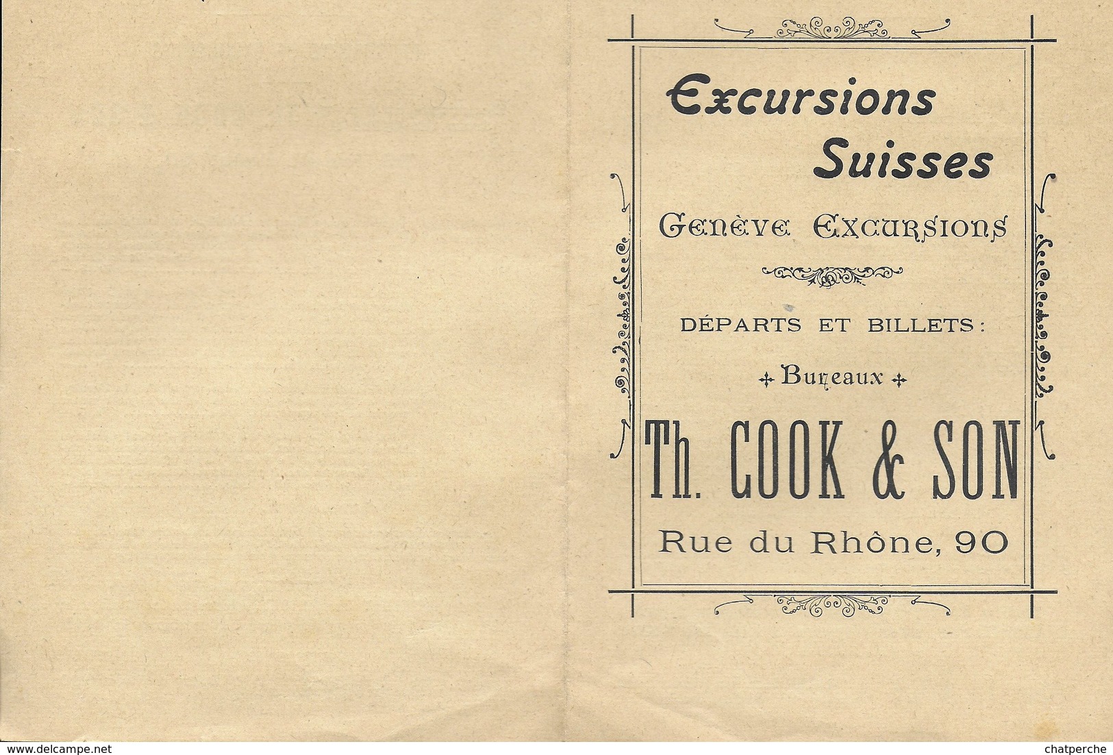 HORAIRES EXCURSIONS QUOTIDIENNES  AGENCE COOK & SON GENEVE SUISSE DILIGENCE  CARS ALPINS FRANCAIS ANGLAIS - Europe