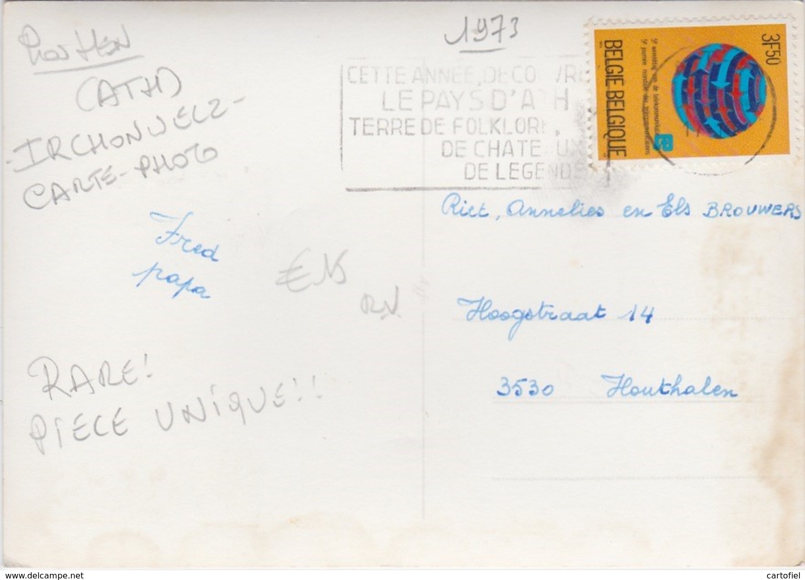 IRCHONWELZ-INTERNATIONAL MUSIC CAMP OF JEUNESSES MUSICALES-CARTE-PHOTO-ENVOYEE-1973-VOYEZ 2 SCANS-RARE - Ath