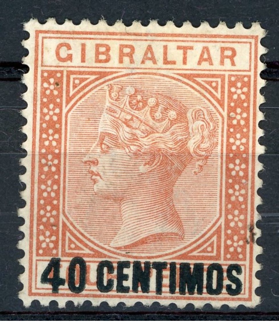 GIBRALTAR N° 19 40c Sur 4 P  Brun-orange Type VICTORIA, Oblitéré. TB - Gibraltar