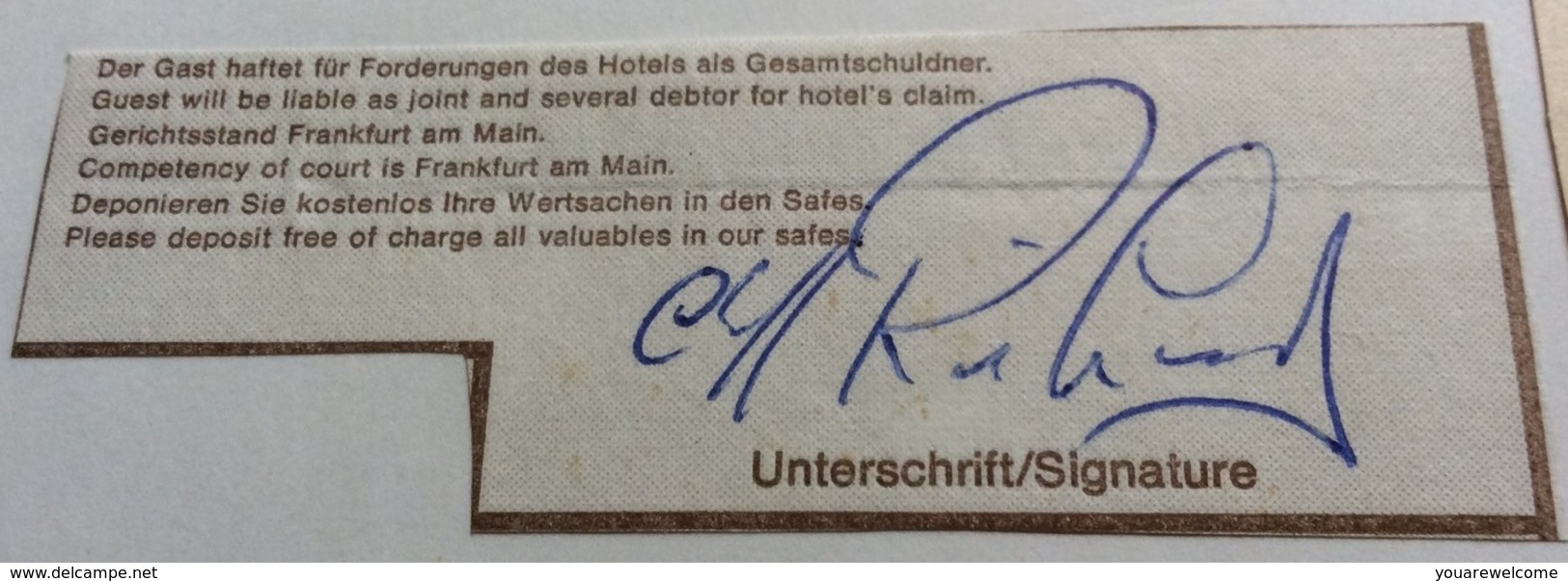 CLIFF RICHARD English Popstar Autograph Frankfurt Concert Oct. 1979 (autographe Musique - Handtekening