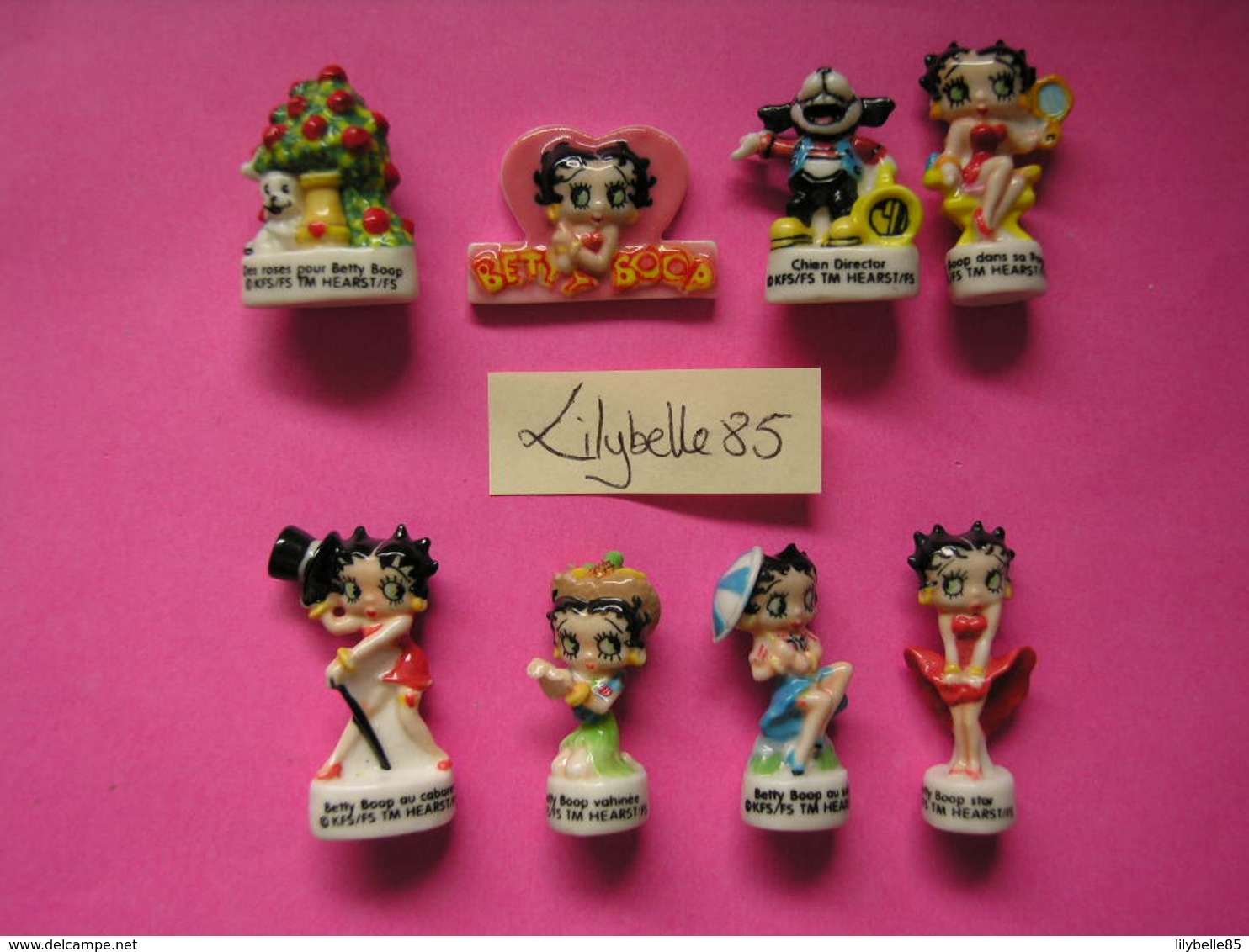 Serie Complète De 8 Fèves En Porcelaine - BETTY BOOP III 2006 - ( Feve Miniature ) - Dessins Animés